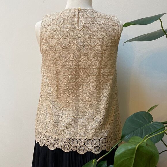 Talbots Sleeveless Golden Lace Blouse Size 2P New - Picture 14 of 14